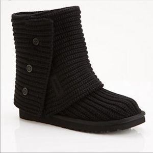 Ugg Australia Classic Cardy Black Knitted Boots